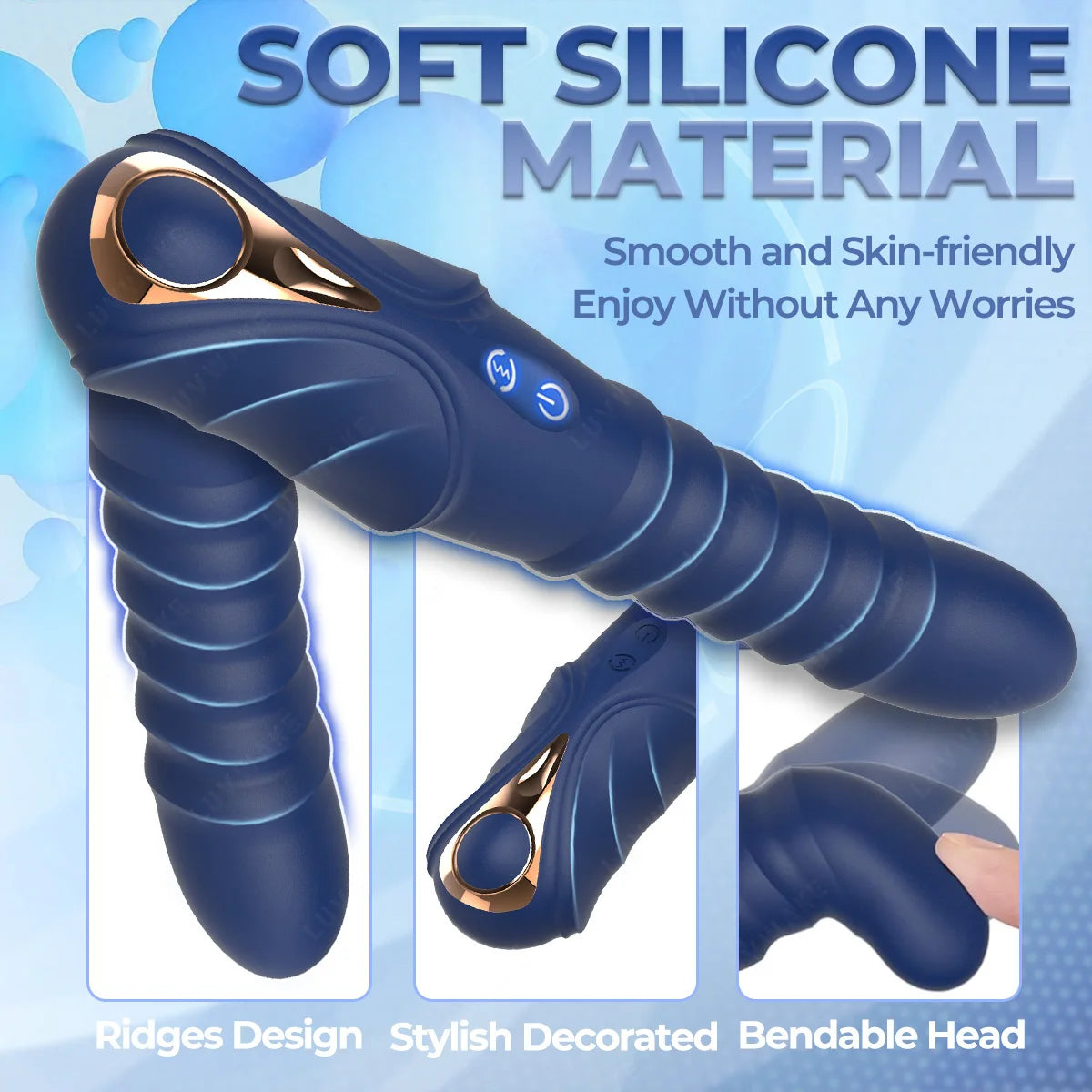 Vibrador Premium Multiestimulador LUVWAKE VX022 – Silicona Líquida, 7+3 Funciones